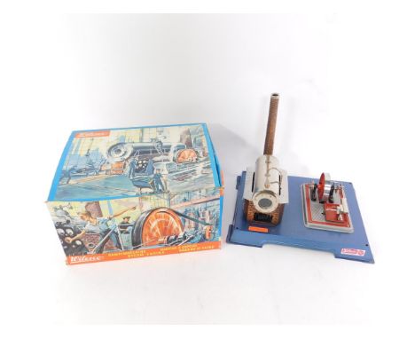 A Wilesco steam engine, D12, boxed.