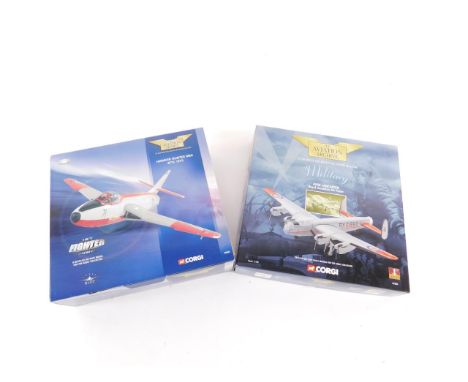 A Corgi Aviation Archive Hawker Hunter Mk VI, scale 1:72, 49803, together with a Military Avro Lancaster - Royal Canadian Air