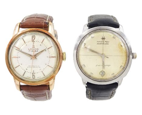 Hamilton Pan Europ  gentleman's stainless steel automatic wristwatch, Ref. 64017-3, silvered dial with baton markers and date