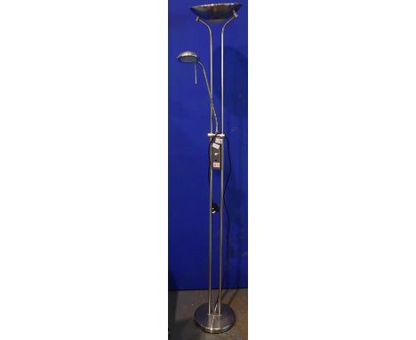 Brushed steel mother and daughter lamp. Not available for in-house P&P, contact Paul O'Hea at Mailboxes on 01925 659133All el