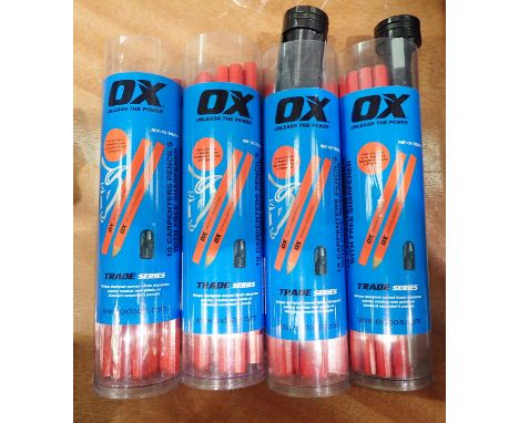 Four boxes of ten Ox Tools carpenter pencils. Not available for in-house P&amp;P, contact Paul O'Hea at Mailboxes on 01925 65