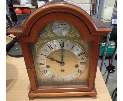 Rapport of London Westminster chime brass mantel clock, H: 26 cm. Not available for in-house P&amp;P, contact Paul O'Hea at M