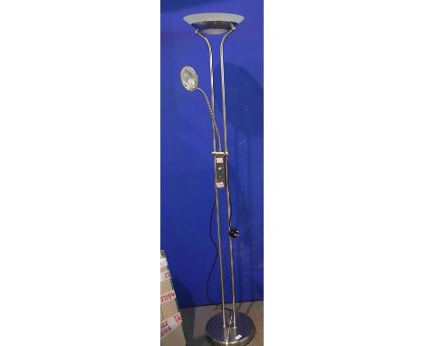 Brushed steel mother and daughter lamp. Not available for in-house P&P, contact Paul O'Hea at Mailboxes on 01925 659133All el