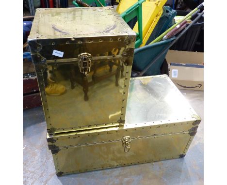 Two brass boxes. Not available for in-house P&amp;P, contact Paul O'Hea at Mailboxes on 01925 659133 