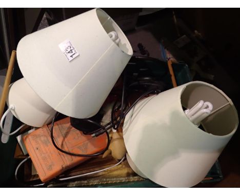 Mixed items to include two lamps, H: 20 cm. Not available for in-house P&P, contact Paul O'Hea at Mailboxes on 01925 659133Al