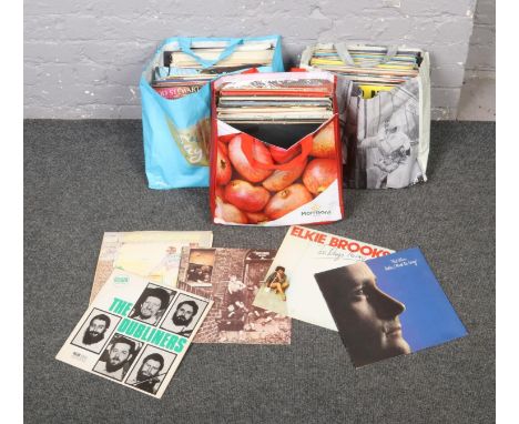 Three bags of LP records, to include The Who, Phil Collins, Elkie Brooks etc.  