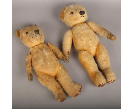 Two vintage jointed teddy bears.  