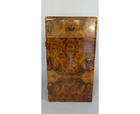 An Art Deco Burr Walnut Bedside Cabinet with Top Drawer, 38cms Wide