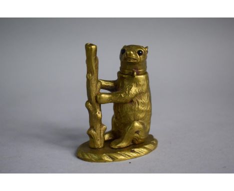 A Late 19th Century/Early 20th Novelty Night Light in the Form of a Bear with Hinged Head. 7.5cm High 