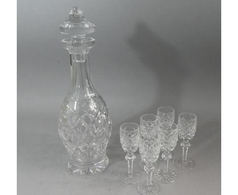 A Cut Glass Decanter Together with Six Liqueurs&nbsp;