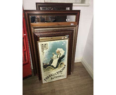 LOT OF MIRRORS & 1 PRINT