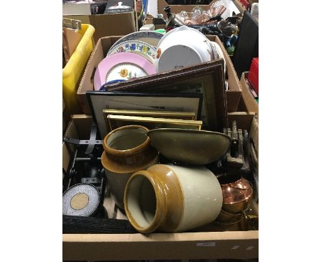 2 BOXES OF ASSORTED ITEMS INCLUDING ROYAL WORCESTER EVESHAM