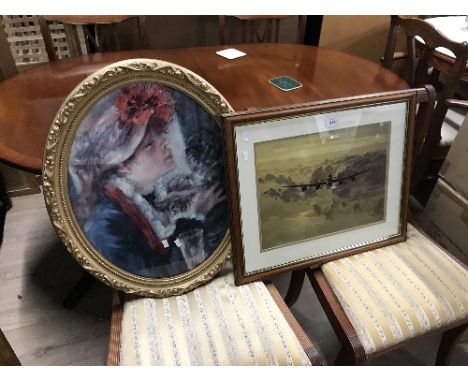 LANCASTER BOMBER PRINT & OVAL PRINT