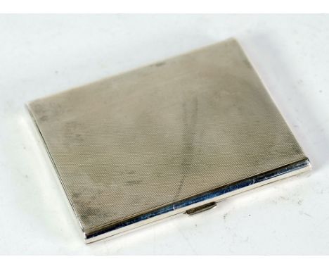 SILVER ENGINE TURNED CIGARETTE CASE, London 1941, 4" (10.2cm), 4.90oz