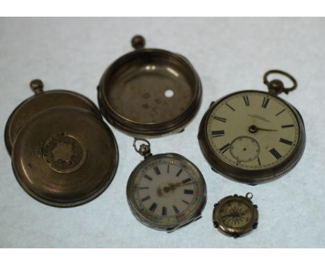GRAHAM CARRICKFERGUS, SILVER CASED OPEN FACE POCKET WATCH, key wind movement, roman dial with seconds dial (lacks crystal and