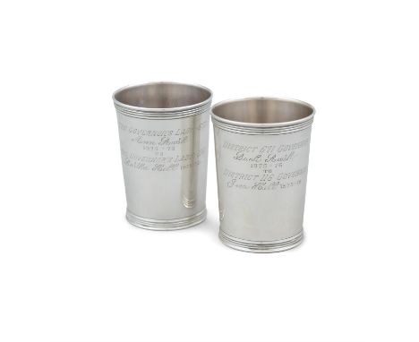 ***PLEASE NOTE THIS LOT DOES NOT CONTAIN THE 'FRENCH LOTUS SPOON'***A PAIR OF AMERICAN STERLING SILVER PRESENTATION CUPS, eac