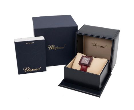 Chopard 'Be Mad' wristwatch in box. Ref 12/7780, quartz, 31mm red resin case, diamond-set dial, limited edition 3781 of 9999,