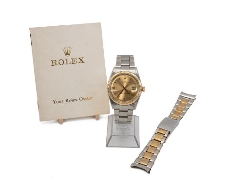 Rolex Oyster Perpetual Datejust gents wristwatch, c1967. Serial 154xxxx, ref 1601/3, 35mm stainless steel case and bracelet, 