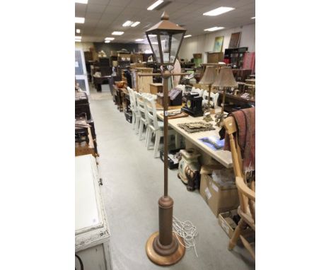 Novelty Brass and Copper Standard Lamp in the form of a Street Lamp
