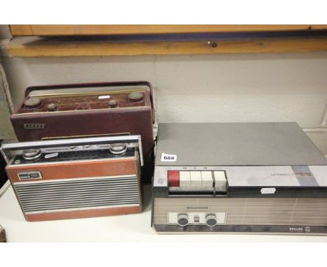 Hacker Herald Radio, Roberts R25 Radio and Phillips Reel to Reel Recorder