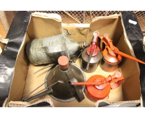 Six Small Vintage Oil Cans