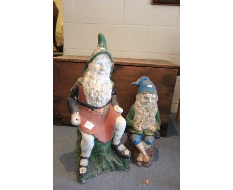 Two Vintage Garden Gnomes 