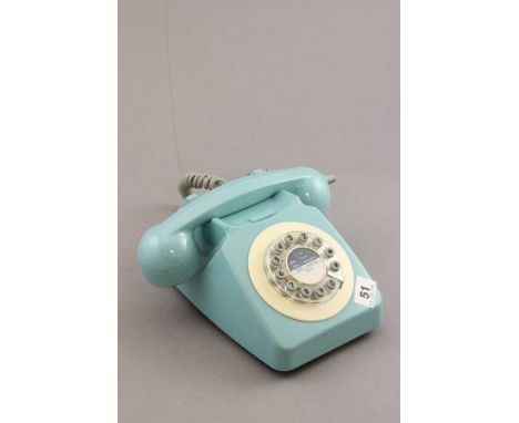 Retro Push Button Telephone in French Blue