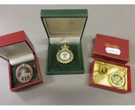 Three Enamel Army Badges plus Bevin Boy Veteran Badge