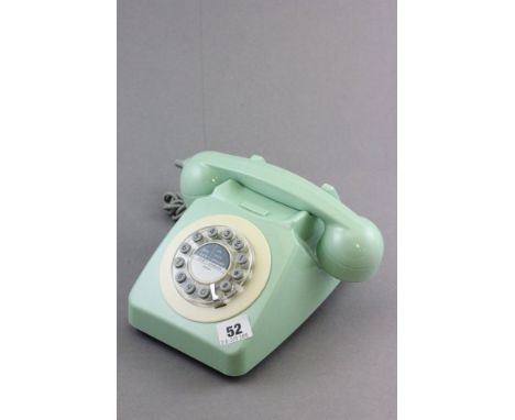 Retro Push Button Telephone in Swedish Green