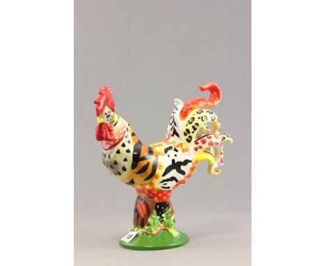 Colourful Glazed Ceramic Cockerel
