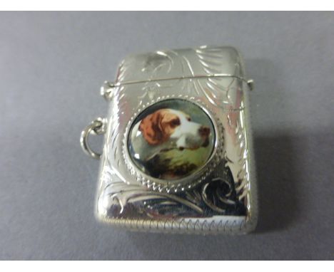 Silver Vesta Case with Hound Panel