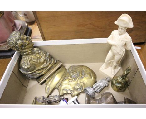 Collection of Figures and Plaques of Napolean, Brass and Ceramic