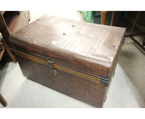 Victorian Tin Grain Painted Travelling Trunk