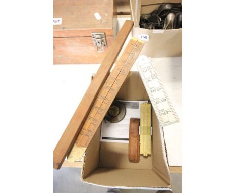 Five Vintage Rulers and a Tape Measure