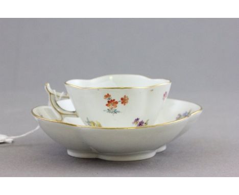 Meissen Cabinet Cup and Saucer decorated with flowers