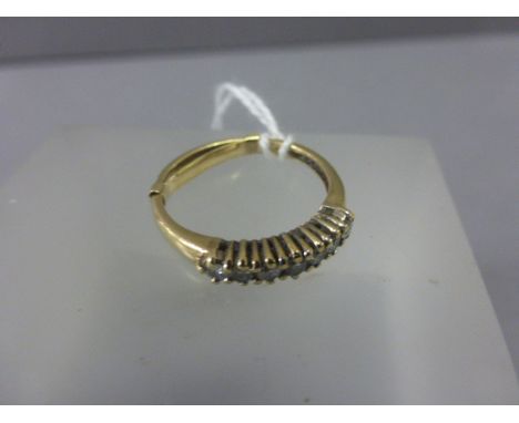 9ct Gold and Seven Diamond Ring