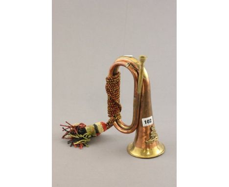 Militaty Copper & Brass Bugle with 'Royal Artillery' Crest