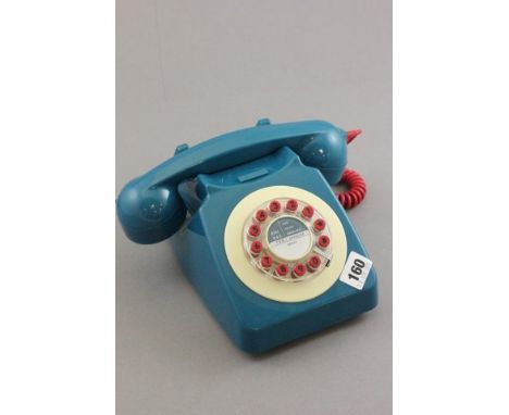 Retro Petrol Blue push button Telephone