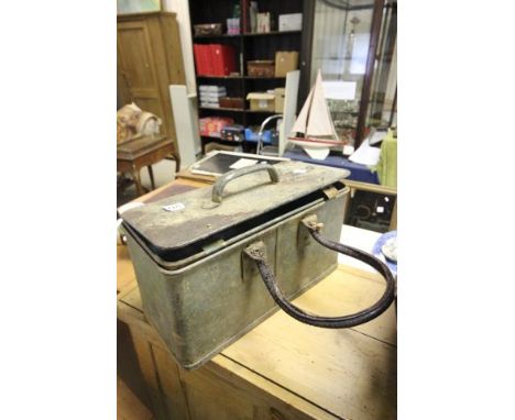 Vintage Double Metal Carrying Box possibly for a Vet