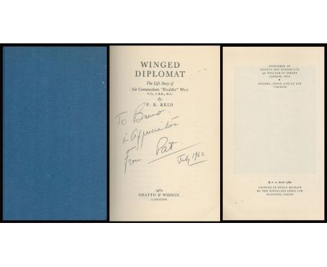 WW2 Colditz Escaper Pat Reid signed Book Winged Diplomat By P.R. Reid Signed First Edition 1962 R.A.F. Interest. No dust jack