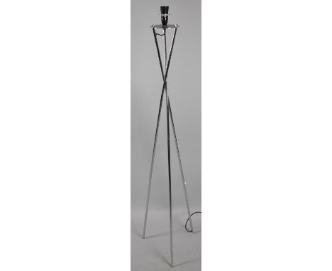 A Modern Chrome Tripod Standard Lamp 