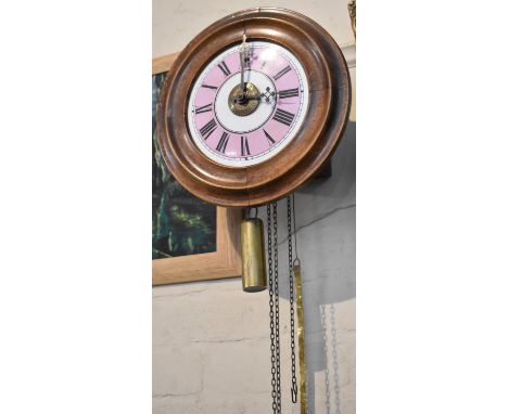 A Late 19th/Early 20th Century Postman's Alarm Wall Clock, with Circular Dial, 28cm Diameter 