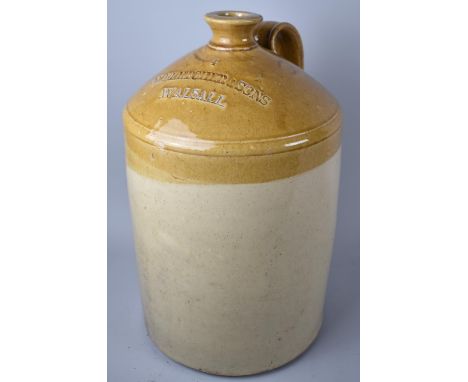 A Large Honey Glazed 4 Gallon Brewers Flask, Stamped for H Fletcher and Sons, Walsall, 44cm high 