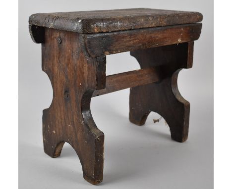 A Late 19th Century Rustic Rectangular Topped Stool, 35cm Wide 