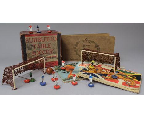 A Vintage Subbuteo Soccer Game in Original Box Together with Collection of Cigarette and Tea Card Albums and Contents 