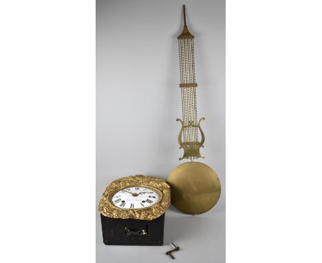 A French Comtoise Wall Clock by Adolphe Lucas, Saint Hilaire-du-Harcouet, Missing Weights, 38cm high 