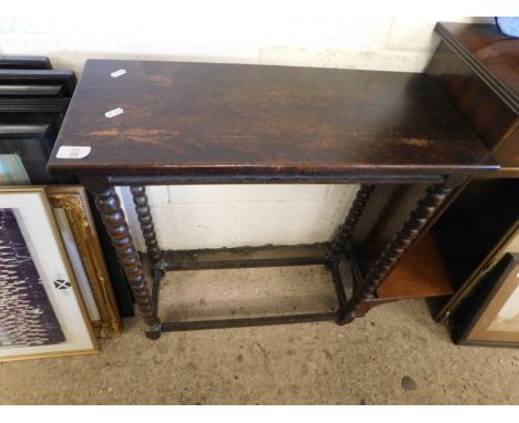 MID-20TH CENTURY RECTANGULAR SIDE TABLE ON BOBBIN TURNED LEGS 