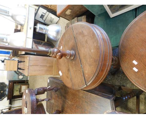 19TH CENTURY MAHOGANY CONVERTED GENTLEMAN'S STAND WITH TWO LIFT UP COMPARTMENTS ON A TRIPOD BASE 