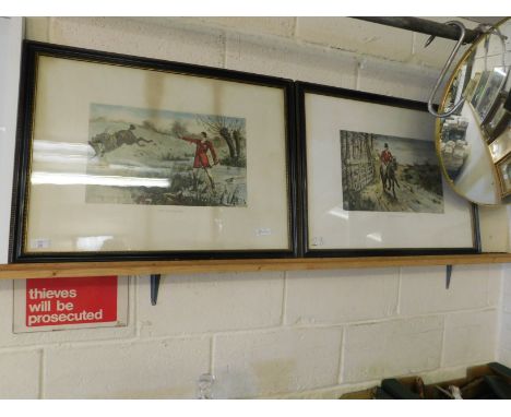 PAIR OF HUNTING PRINTS "THE DESERTER" AND "A FRIEND IN NEED" (2) 