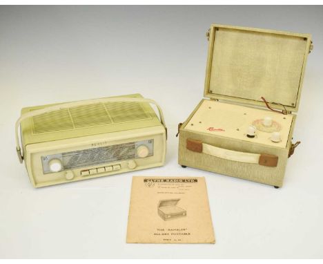 Vintage Bang &amp; Olufsen 'Beolit' transistor radio with cream and pale pistachio outer shell; together with a 'Rambler' rad